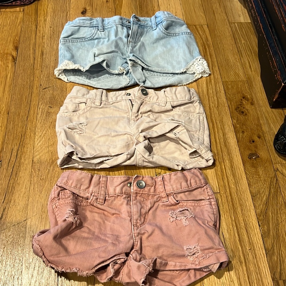 Girls denim shorts distressed size 5 bundle